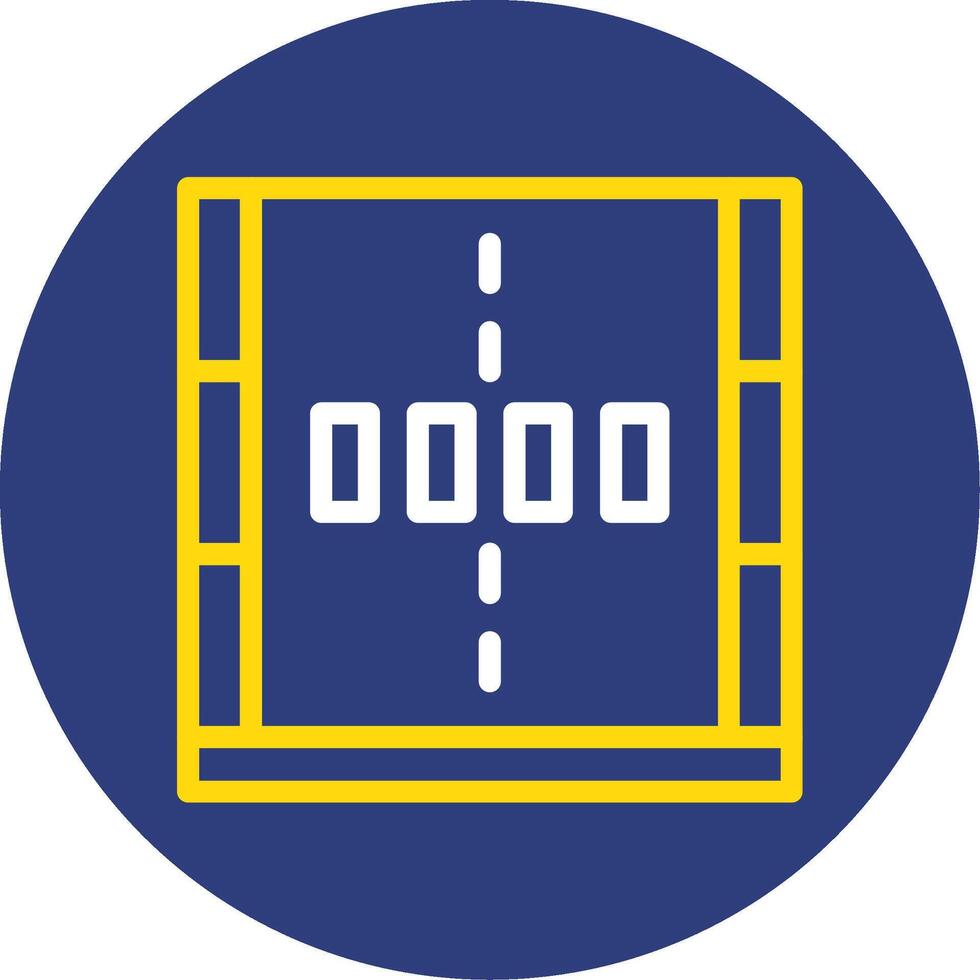 Crosswalk Dual Line Circle Icon vector