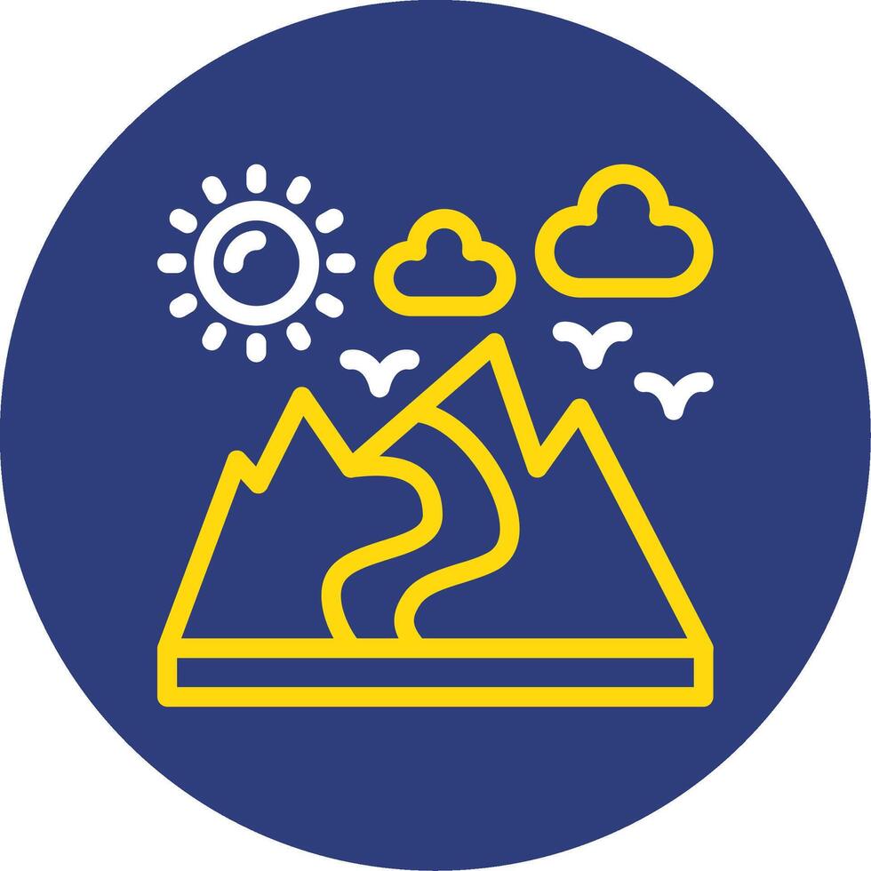 Valley Dual Line Circle Icon vector