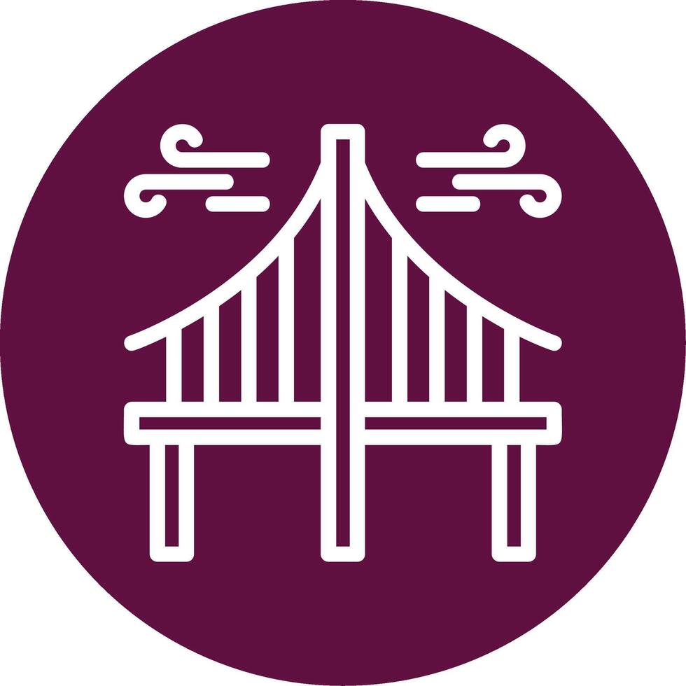 Bridge Outline Circle Icon vector
