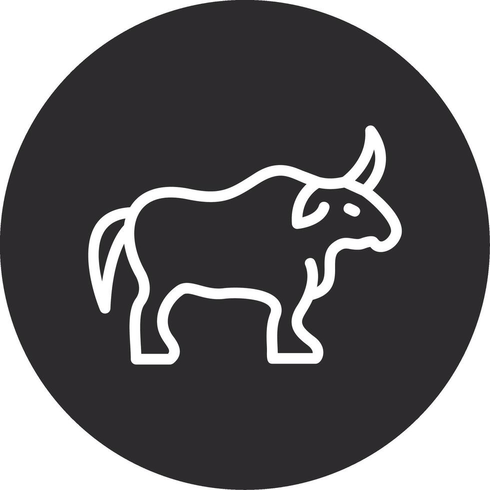 Year of the Ox Inverted Icon vector