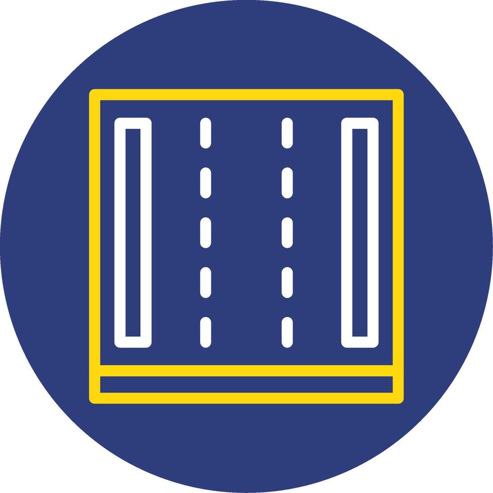 Highway Dual Line Circle Icon vector