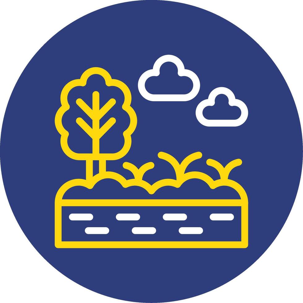 Swamp Dual Line Circle Icon vector