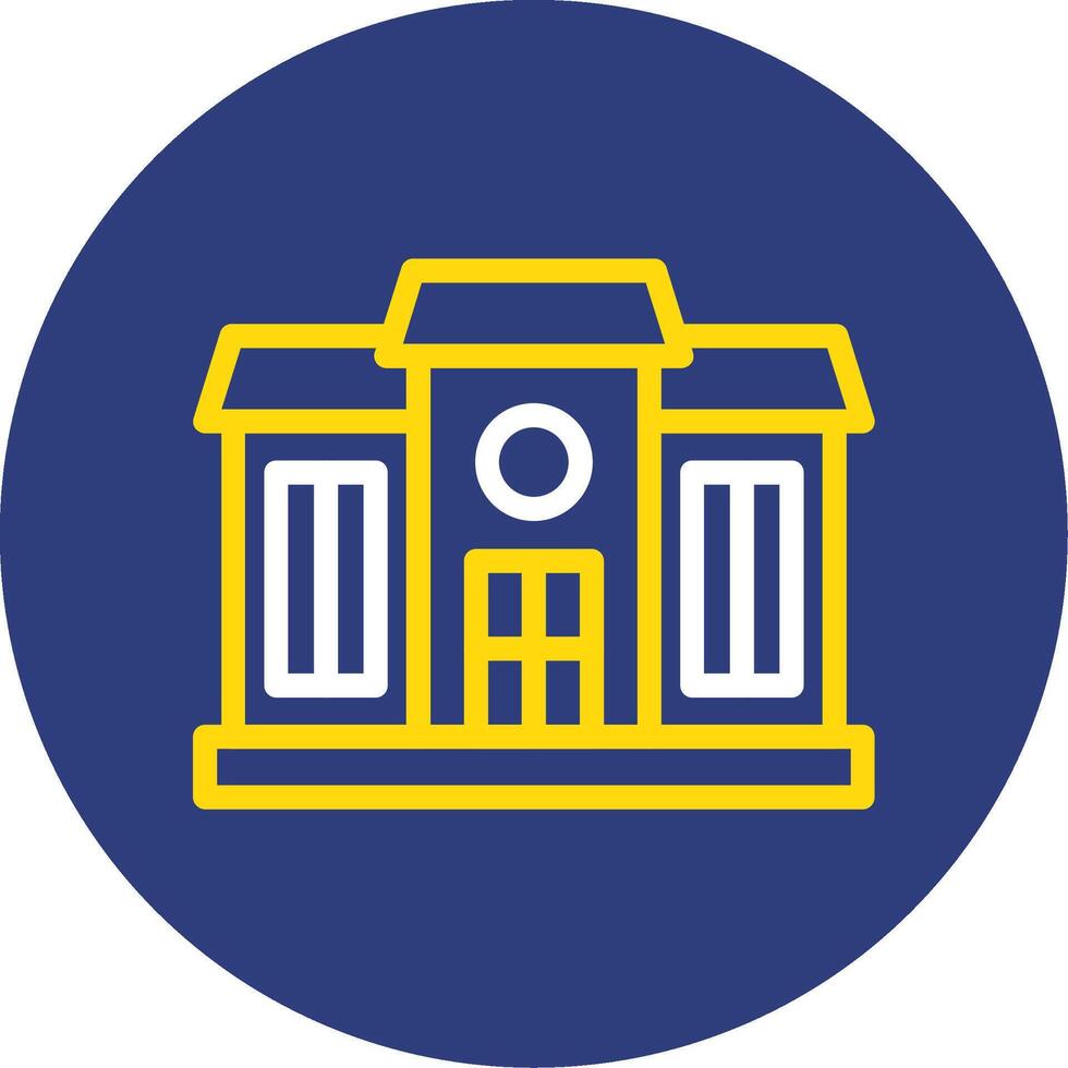 Mansion Dual Line Circle Icon vector