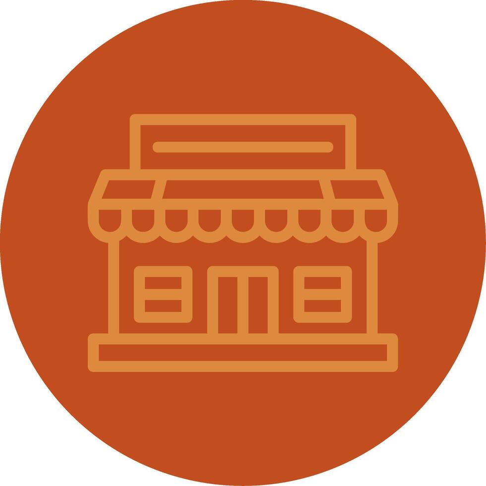 Market Line Multi color Icon vector