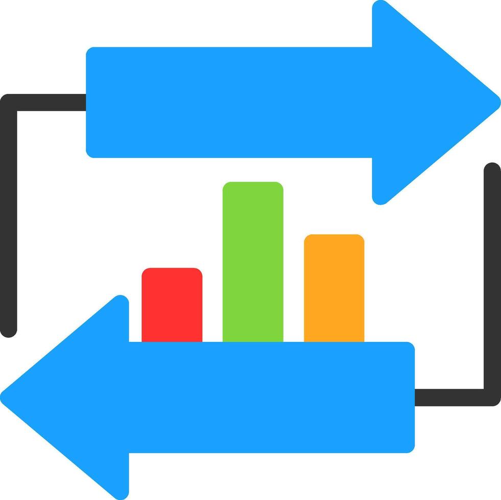 Clockwise Arrows Flat Icon vector
