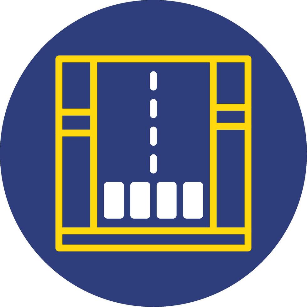 Street Dual Line Circle Icon vector
