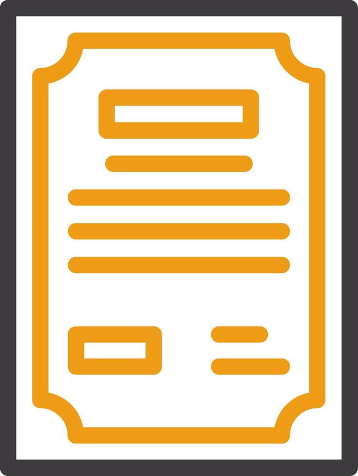 Certificate Two Color Icon vector