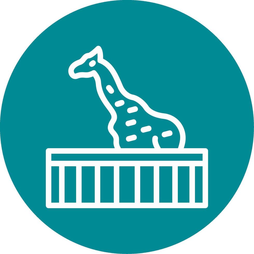 Giraffe Outline Circle Icon vector