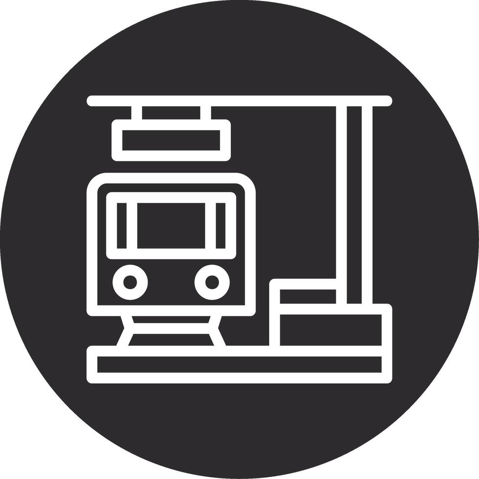 tren estación invertido icono vector