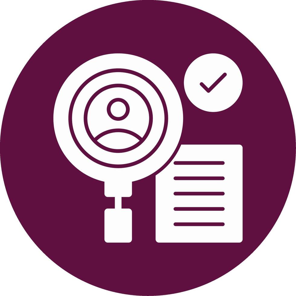 Background Check Glyph Circle Icon vector