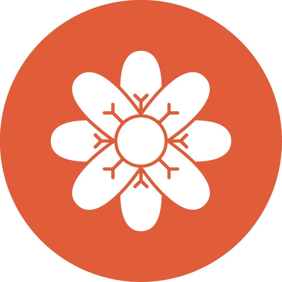 Lotus Flower Glyph Circle Icon vector