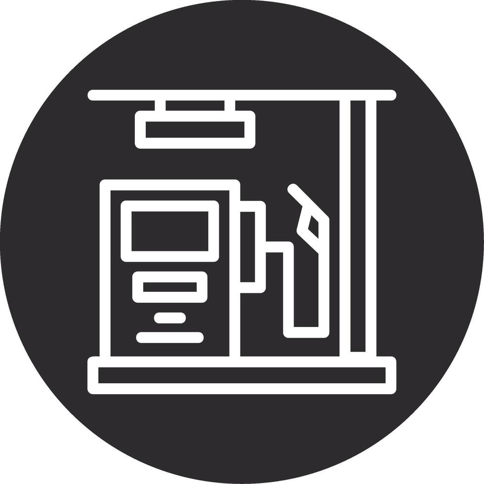 Gas Station Inverted Icon vector