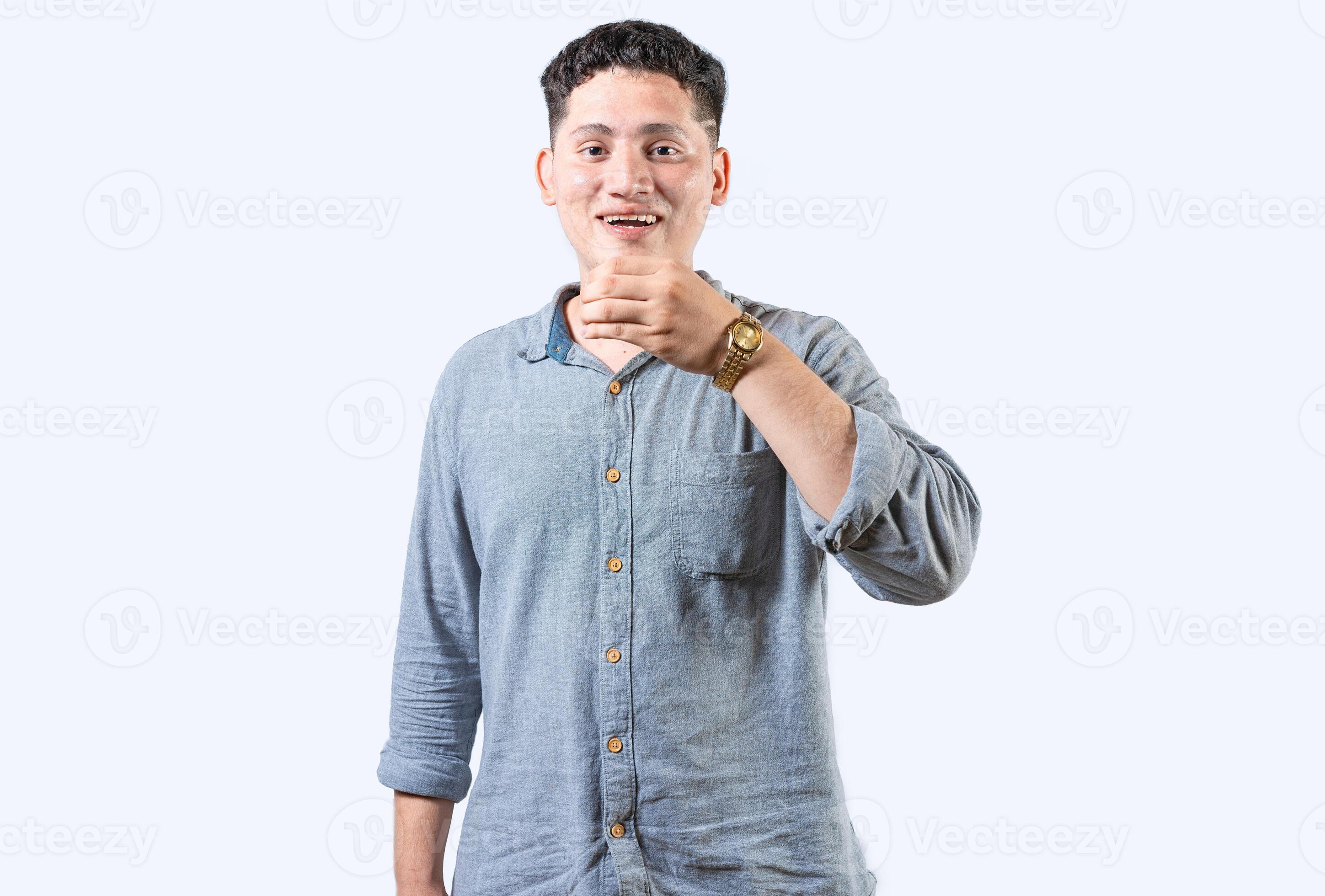 Person gesturing DRINK in sign language. Deaf and dumb person showing