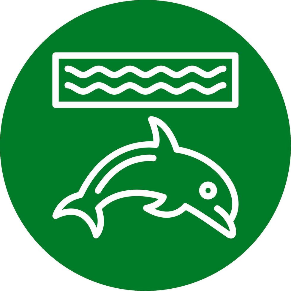 Dolphin Outline Circle Icon vector