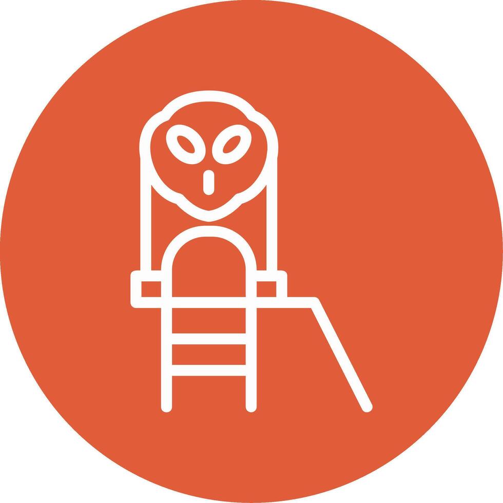 Alien Outline Circle Icon vector