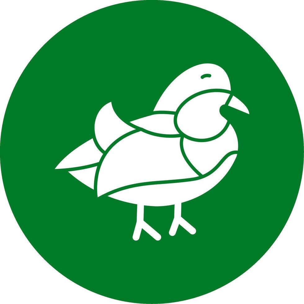 Mandarin Duck Glyph Circle Icon vector