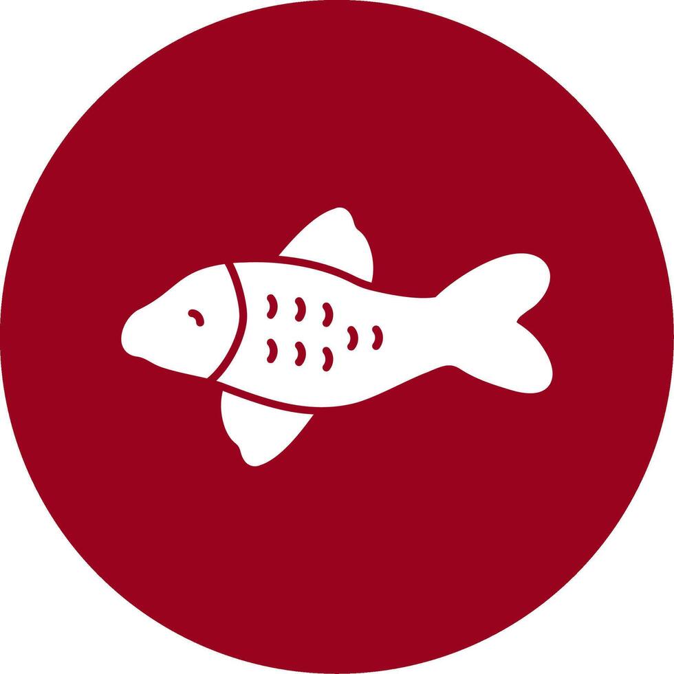 Koi Fish Glyph Circle Icon vector