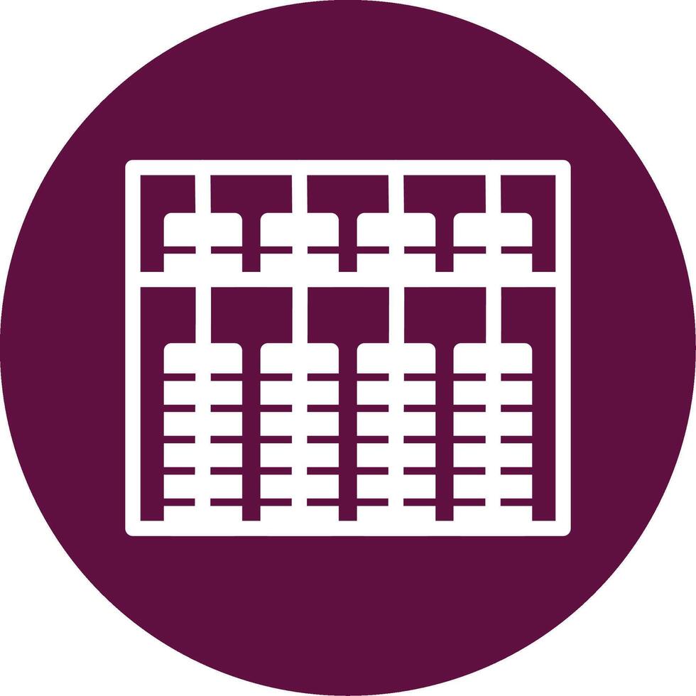 Abacus Glyph Circle Icon vector
