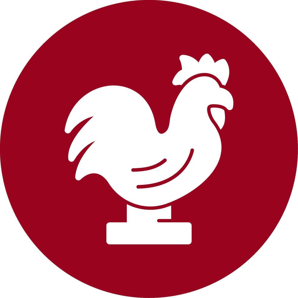 gallo figurilla glifo circulo icono vector