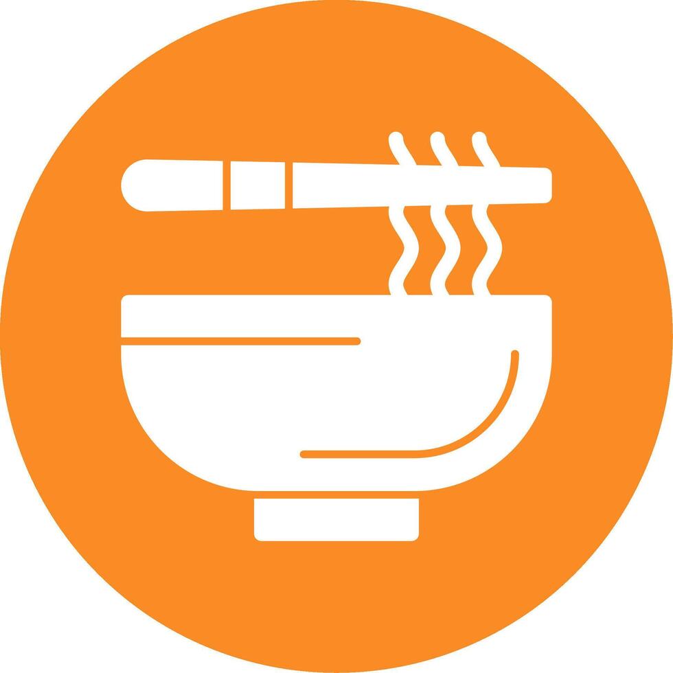 Noodle Bowl Glyph Circle Icon vector