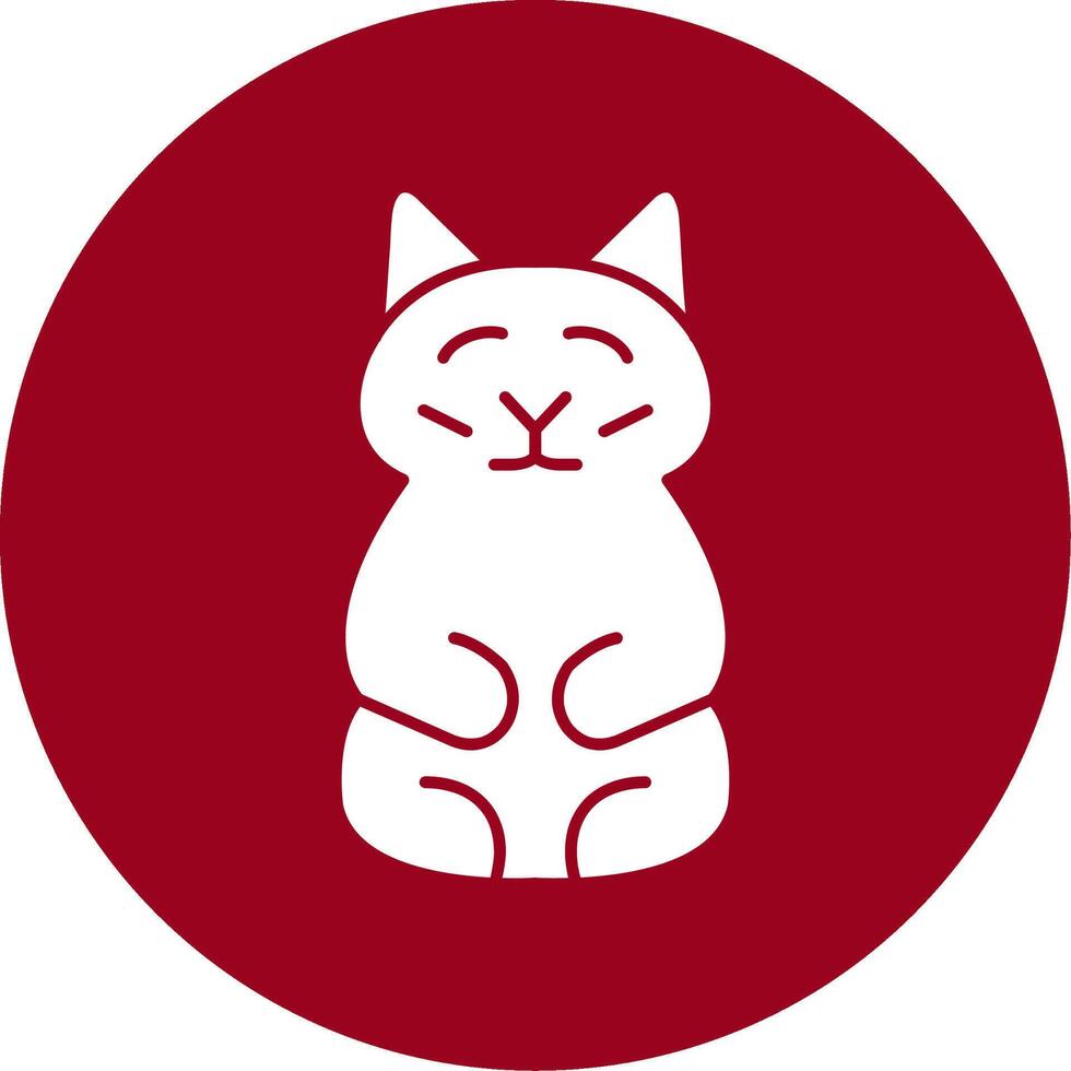 Prosperity Cat Glyph Circle Icon vector