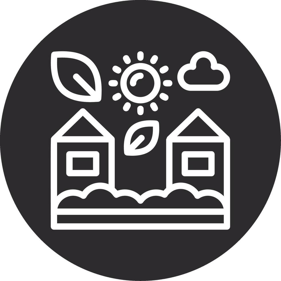 Town Inverted Icon vector