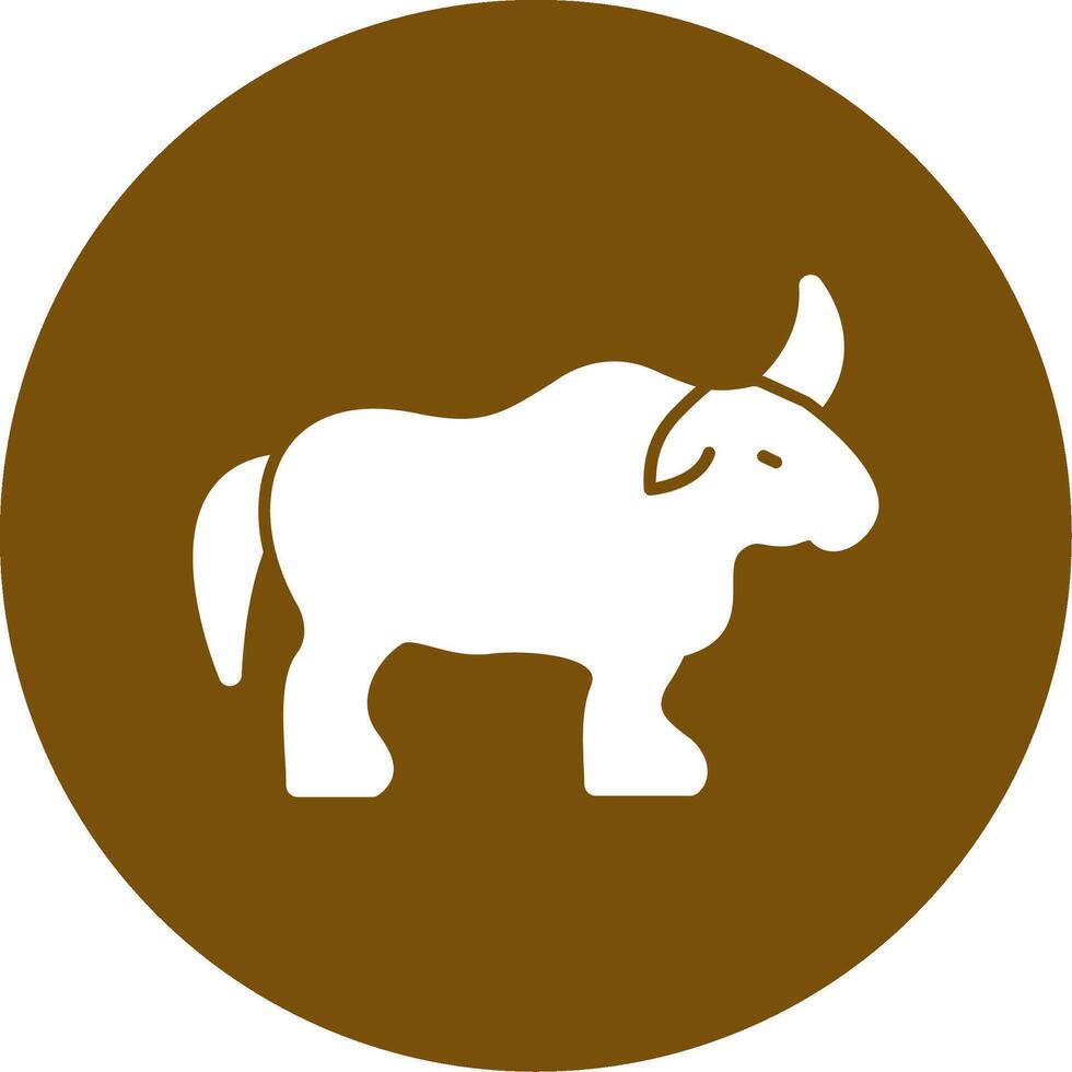 Year of the Ox Glyph Circle Icon vector