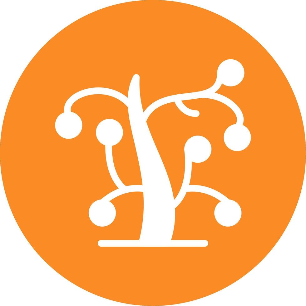 Wishing Tree Glyph Circle Icon vector