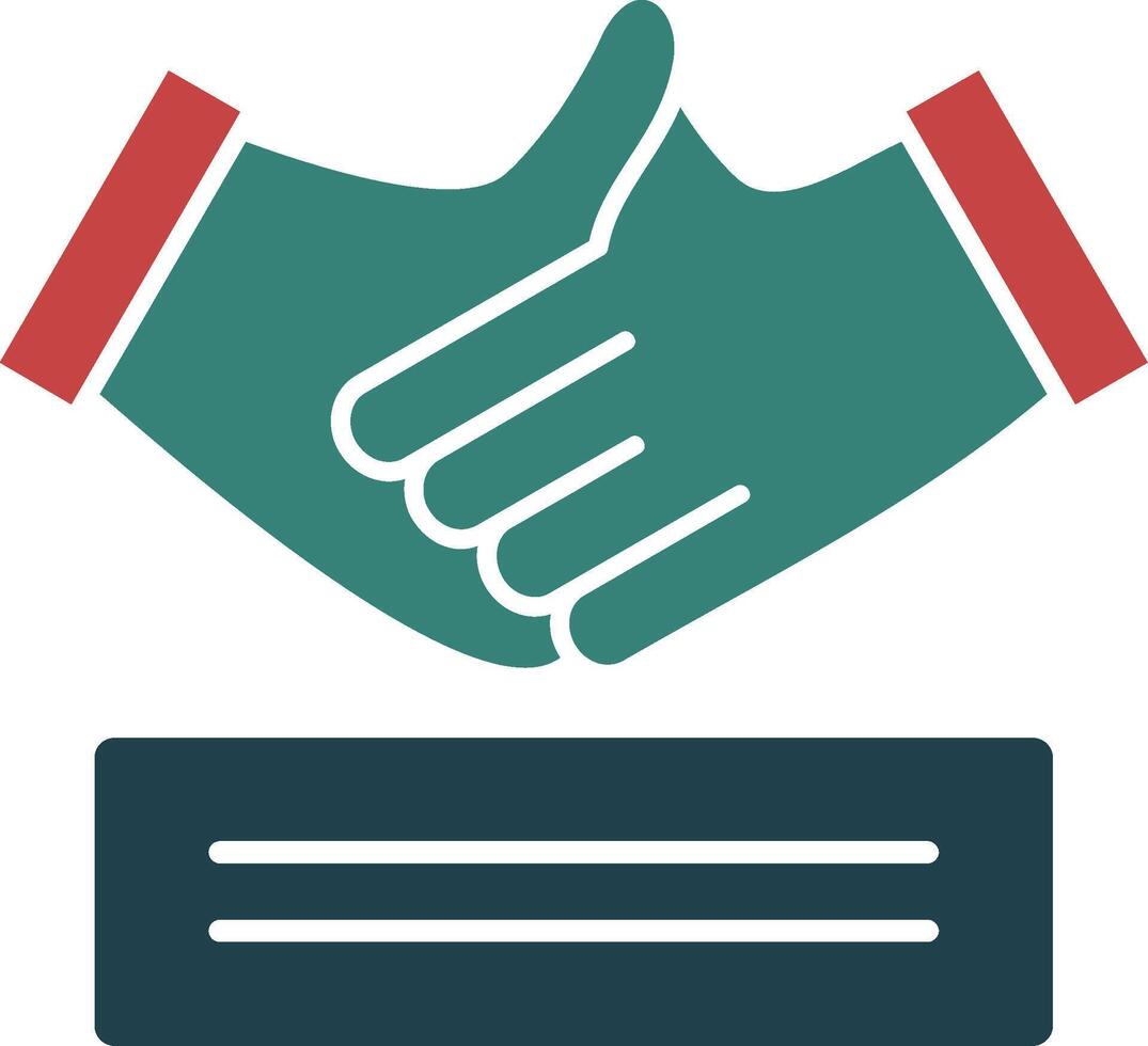 Handshake Glyph Multi Color Icon vector