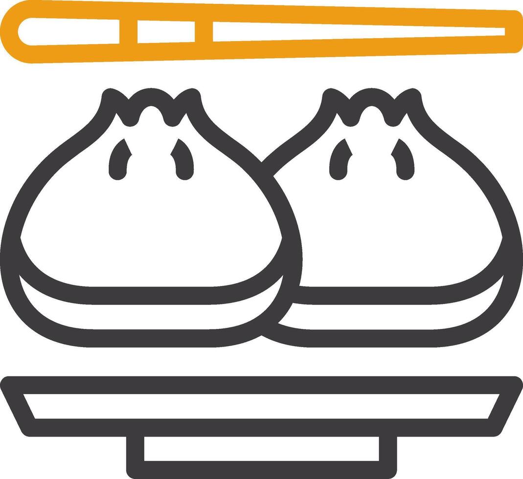 Shrimp Dumpling Two Color Icon vector