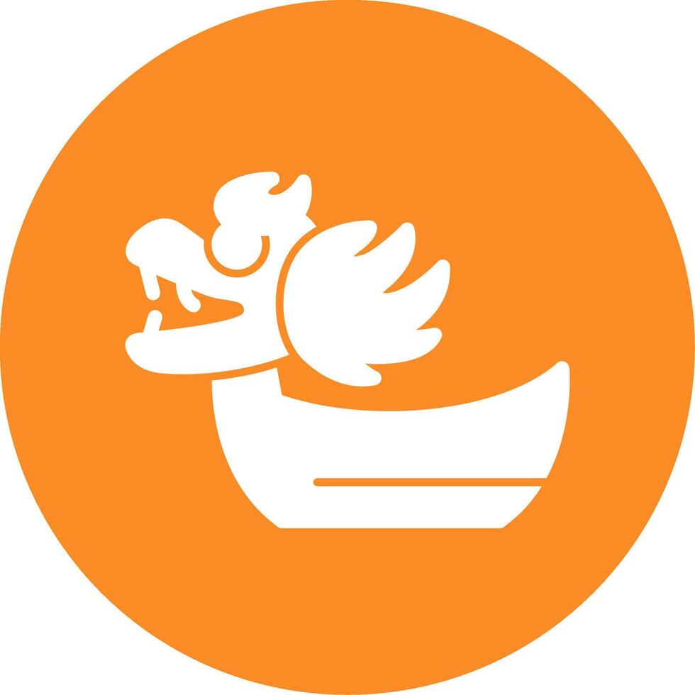 Dragon Boat Glyph Circle Icon vector