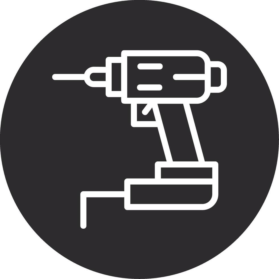 Power Drill Inverted Icon vector