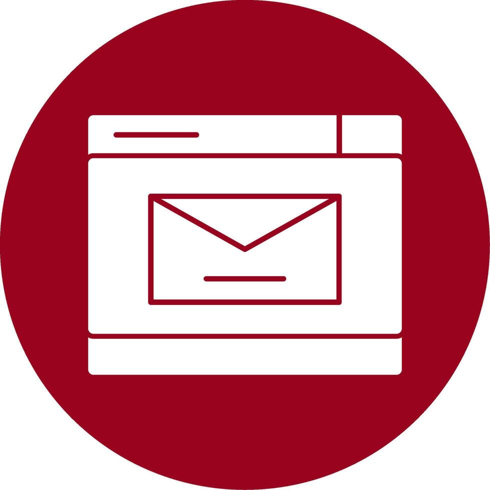 Mail Glyph Circle Icon vector