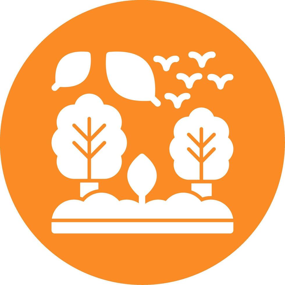 Forest Glyph Circle Icon vector