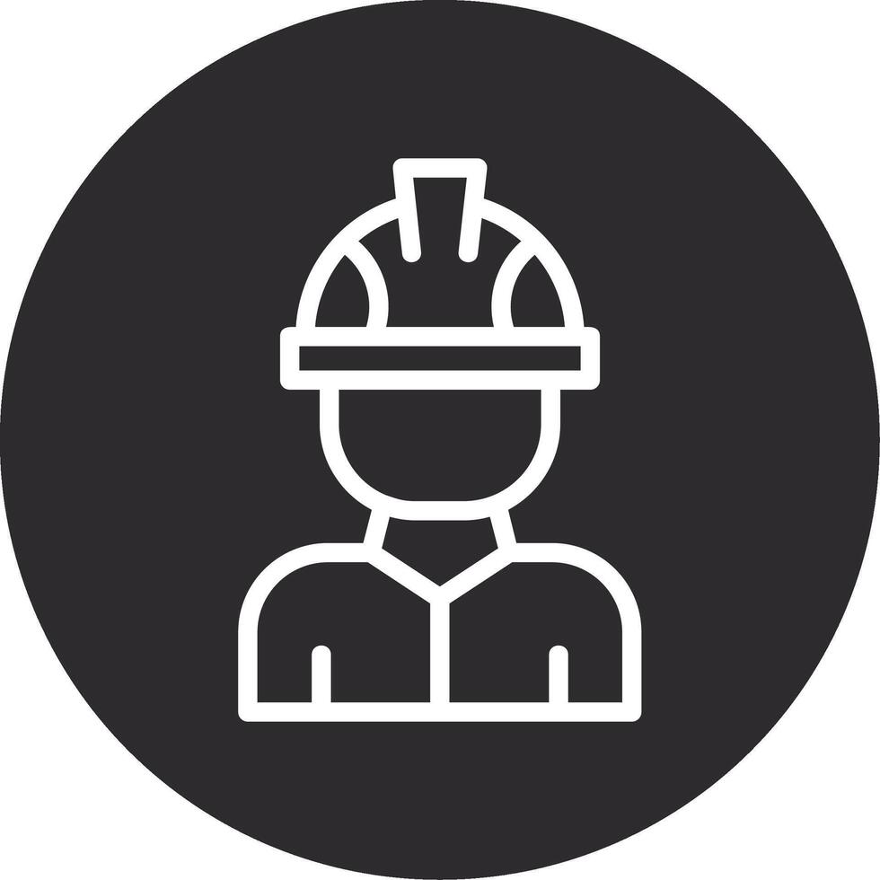 Factory Worker Inverted Icon vector