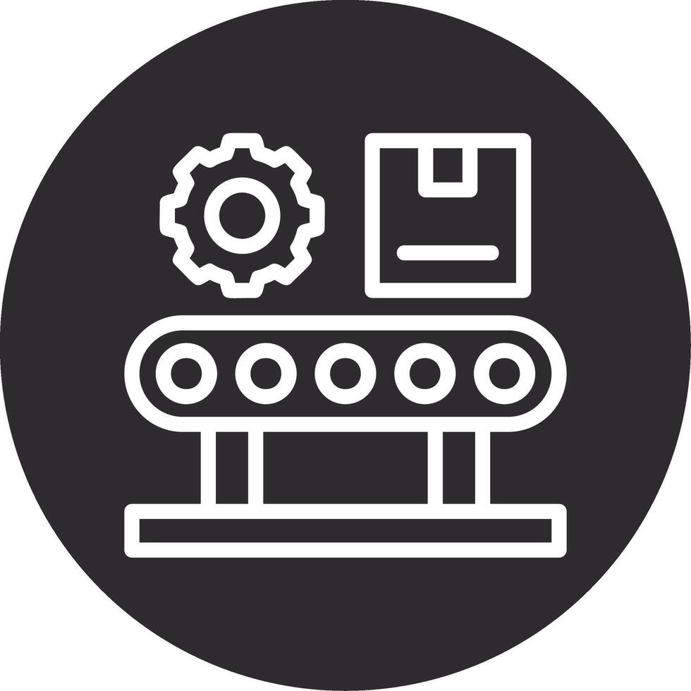 Assembly Line Inverted Icon vector