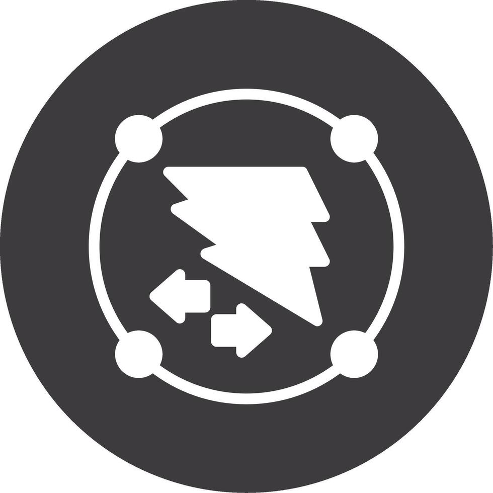 Bound Blitz Glyph Circle Icon vector