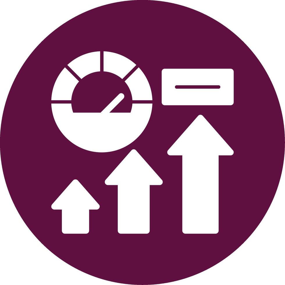 Rev Up Reach Glyph Circle Icon vector