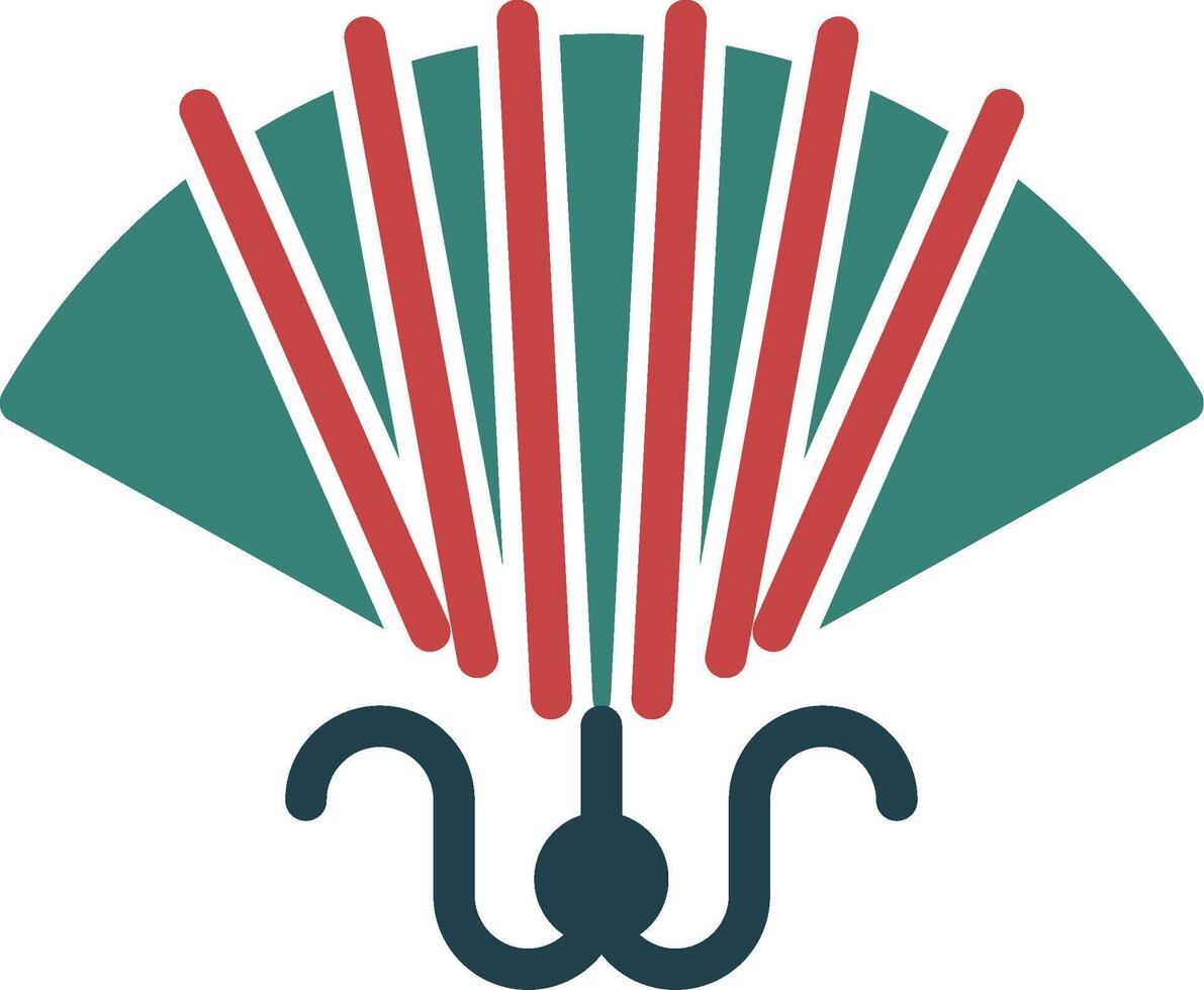 Paper Fan Glyph Multi Color Icon vector