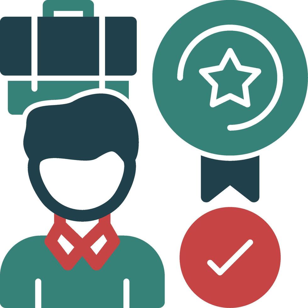 Job Satisfaction Glyph Multi Color Icon vector