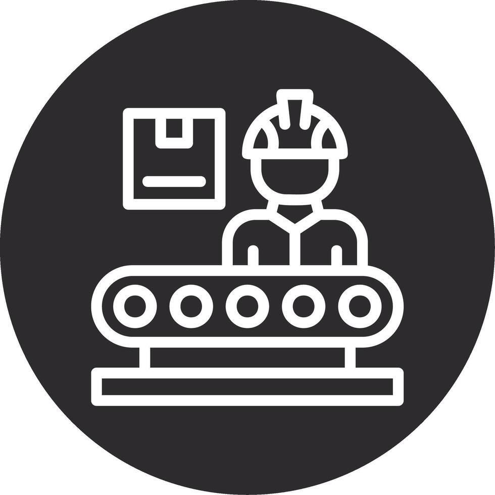 Production Line Worker Inverted Icon vector