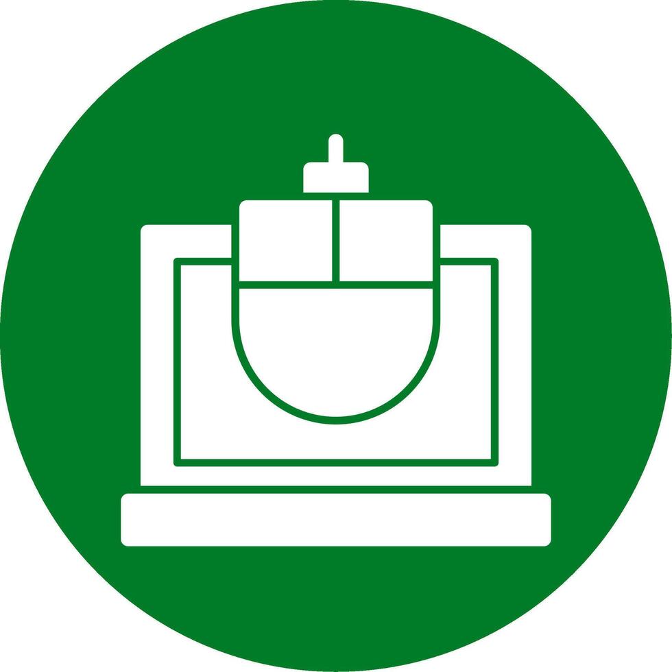 Mouse Glyph Circle Icon vector