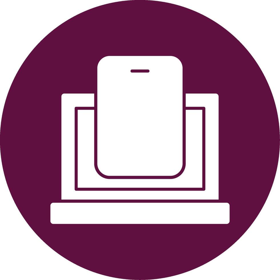 Phone Glyph Circle Icon vector