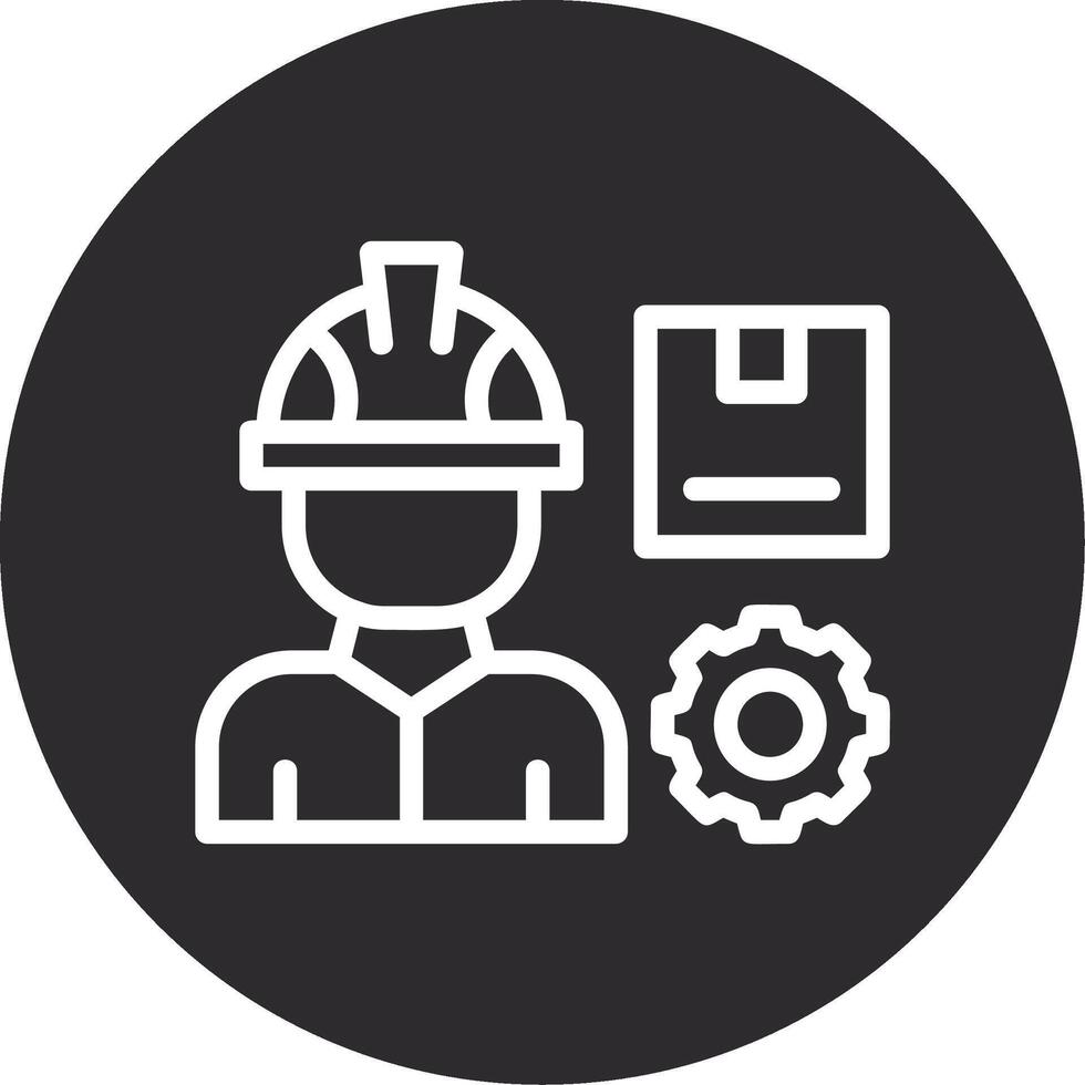 producción trabajador invertido icono vector