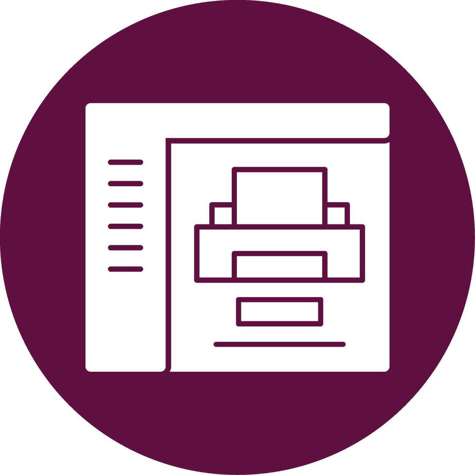 Print Glyph Circle Icon vector