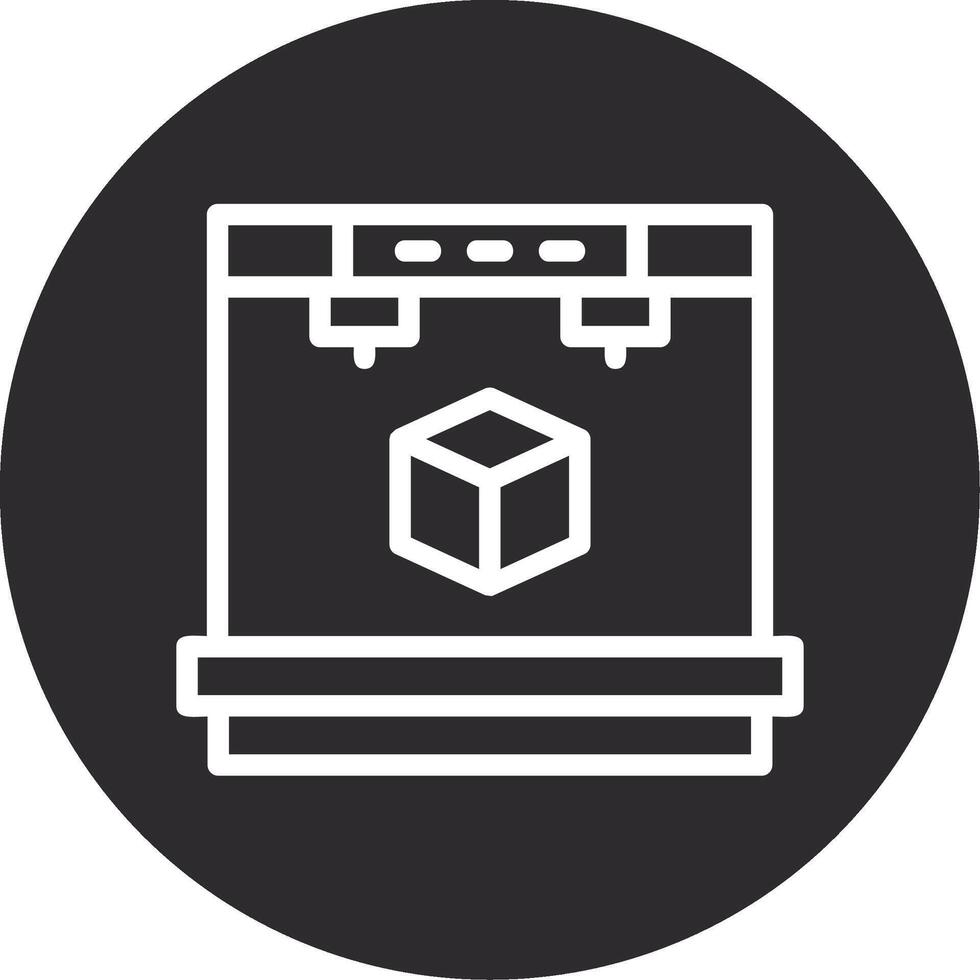 3D Printer Inverted Icon vector