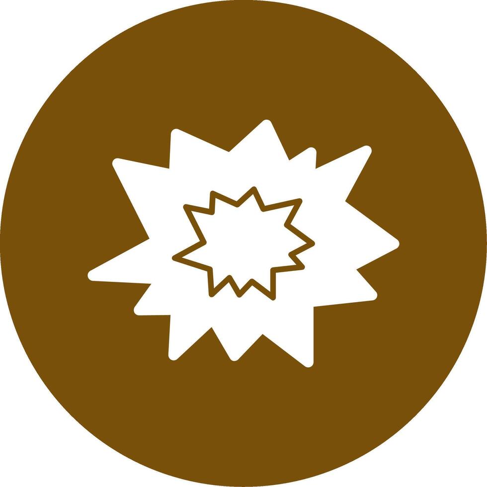 Bold Burst Glyph Circle Icon vector