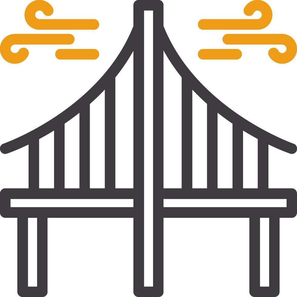 Bridge Two Color Icon vector