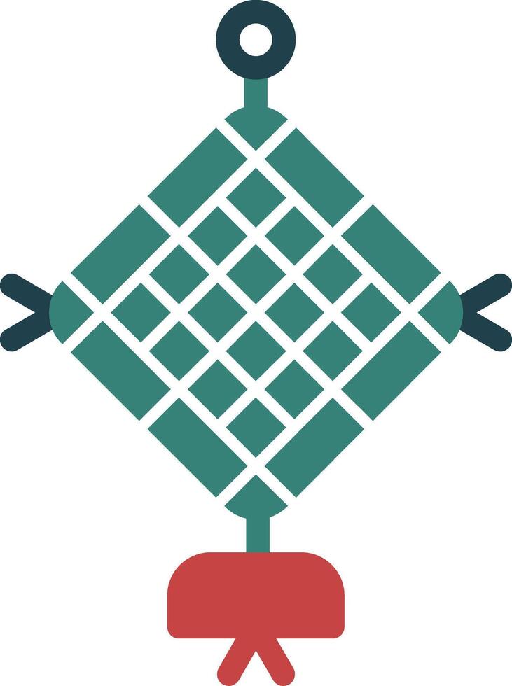 Red Tassel Glyph Multi Color Icon vector