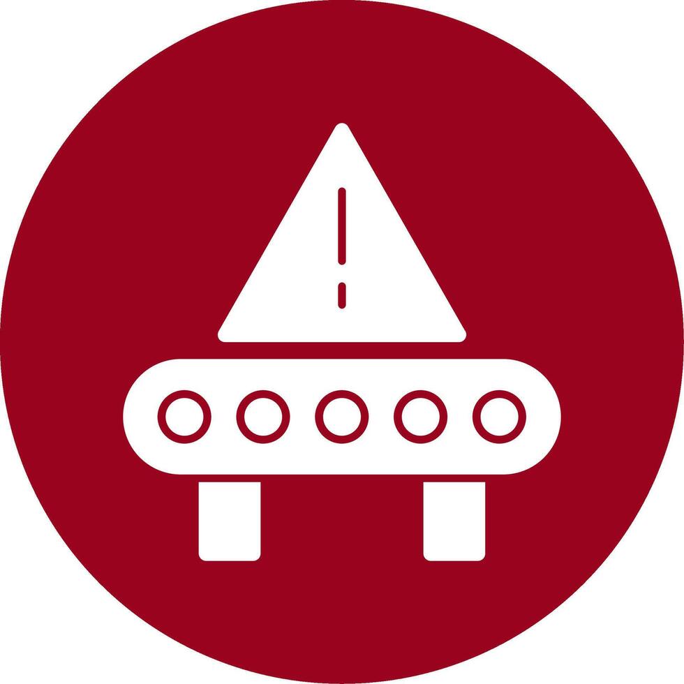 Warning Sign Glyph Circle Icon vector